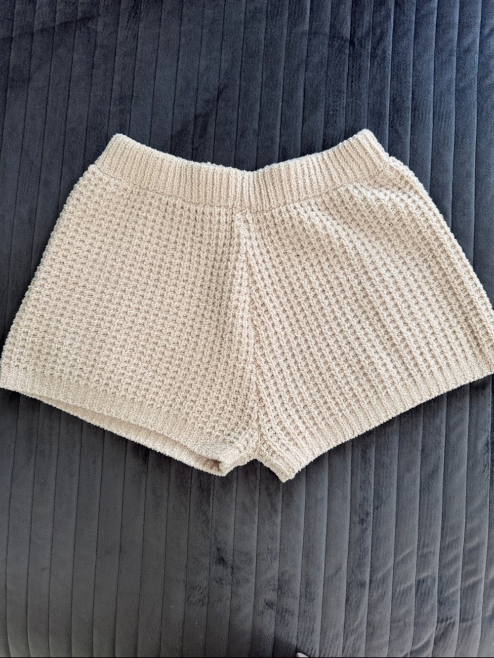 miami Waffle-Knit Cream Lounge Shorts